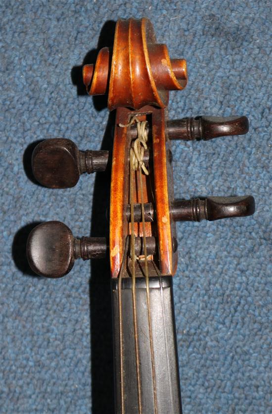 Two late 19th century violins,